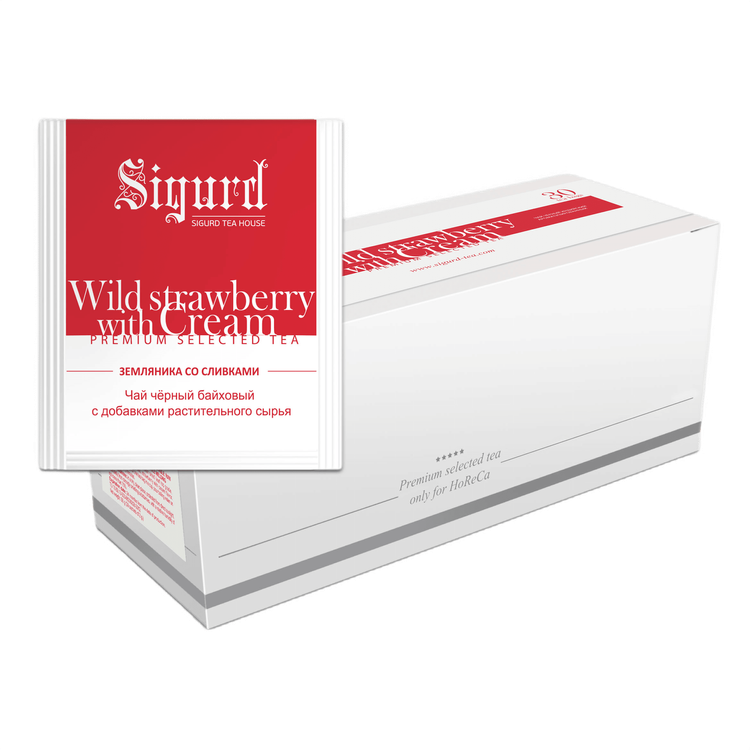 Чай пакет. SIGURD WILD STRAWBERRY WITH CREAM земляника со сливками 2г