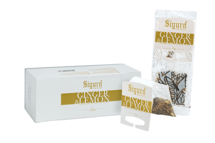 Чай пакет. на чайник SIGURD GINGER & LEMON зеленый Имбирь-Лимон 5 гр