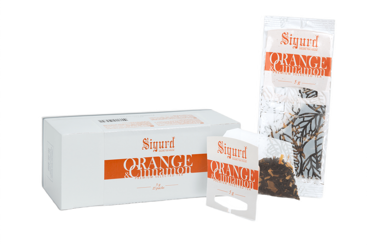 Чай пакет. на чайник SIGURDORANGE & CINNAMON черный апельсин с корицей 5г